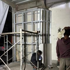 Lightsteel partition framing at reception