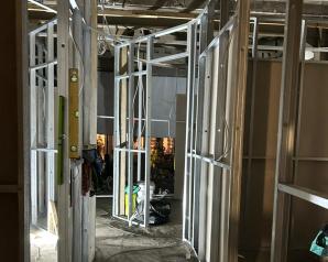Lightsteel partition framing to the treatment rooms