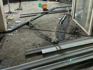 Floor preparation at the main entrance