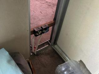 Wiring rough-in at a reception doorway